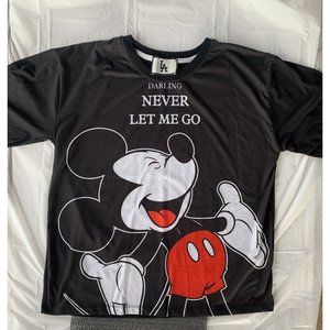 VTG 90s Disney Mickey Darling Never Let Me Go Sngle Stch Tee Adult L Unisex RARE